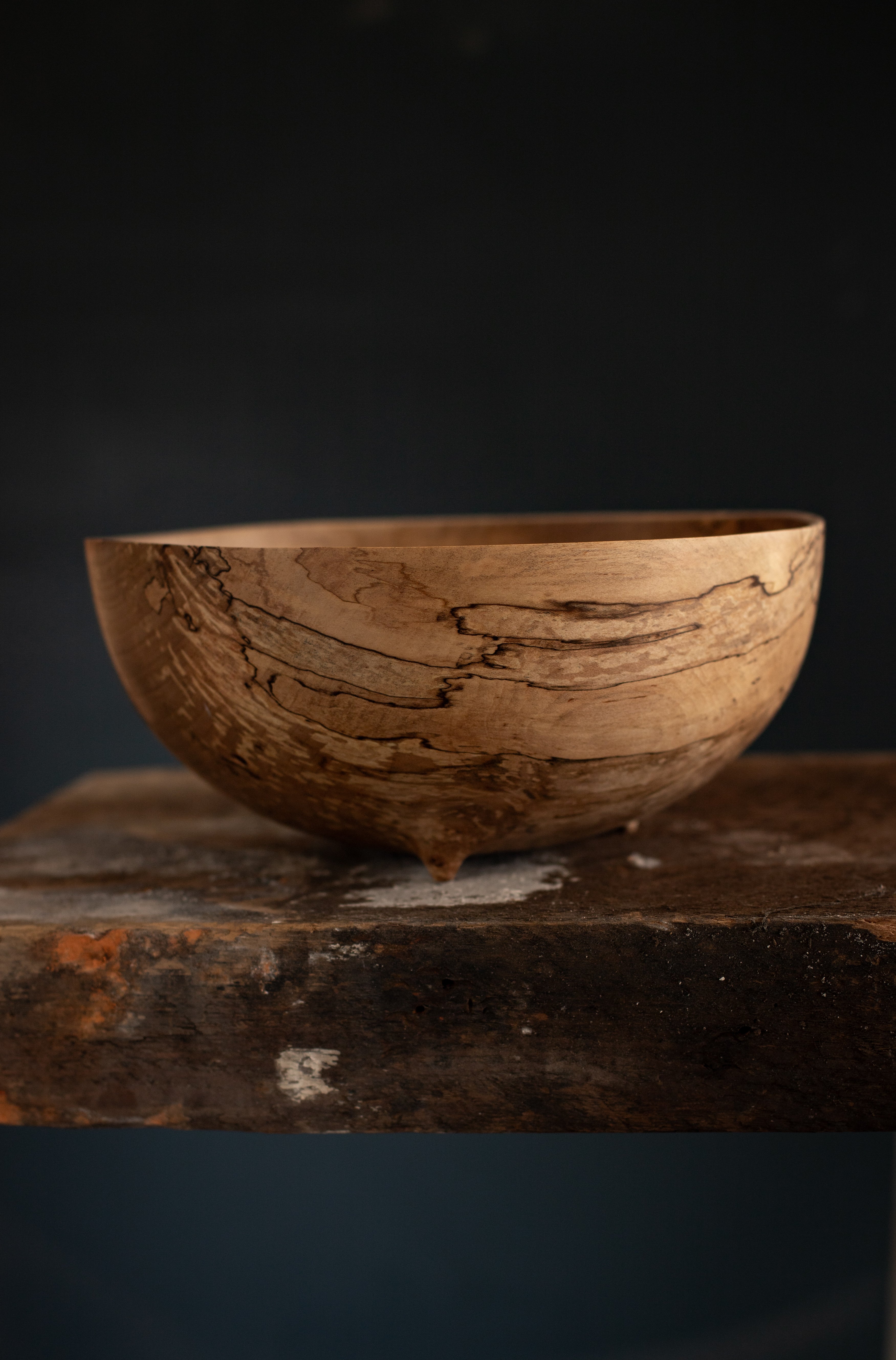 Spalted Burl Maple Bowl (Footed)