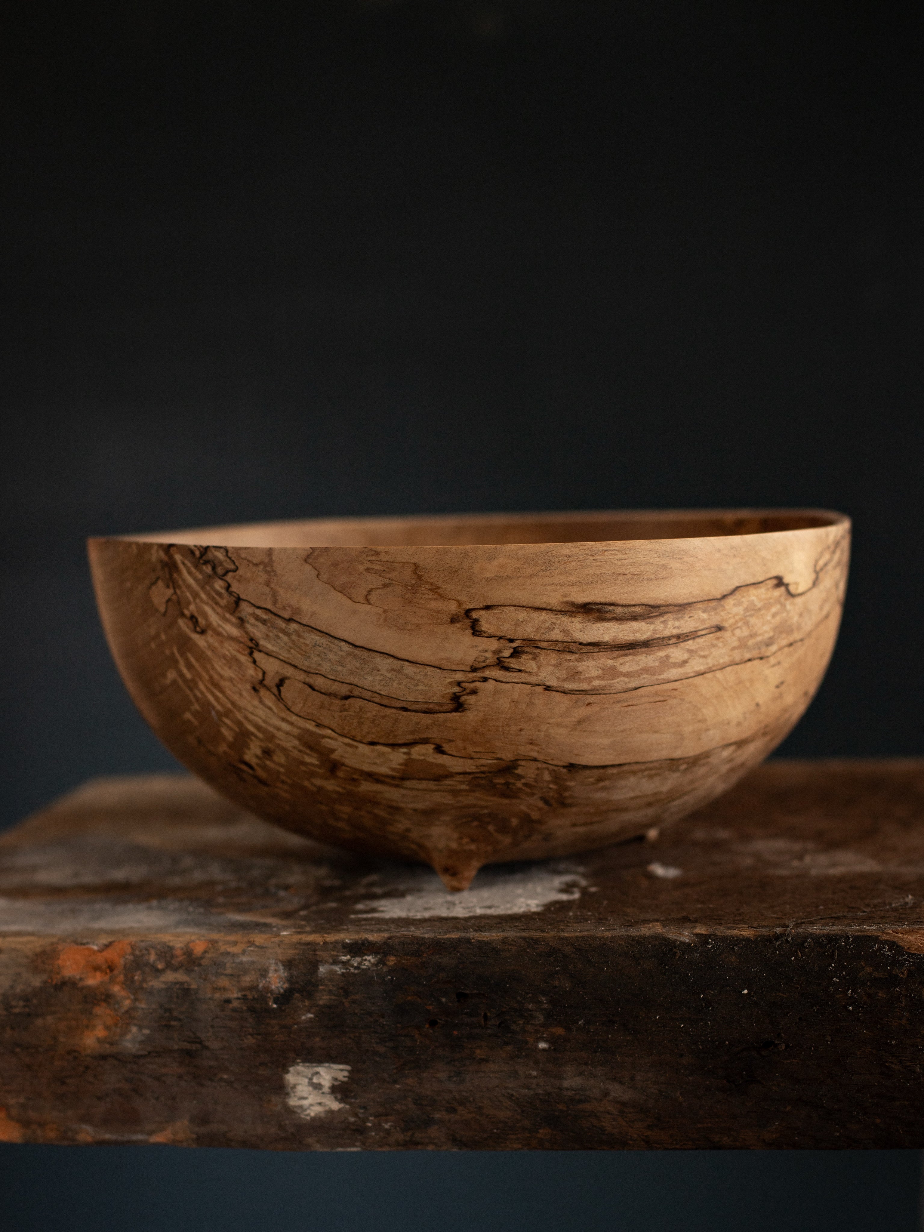 Spalted Burl Maple Bowl (Footed)